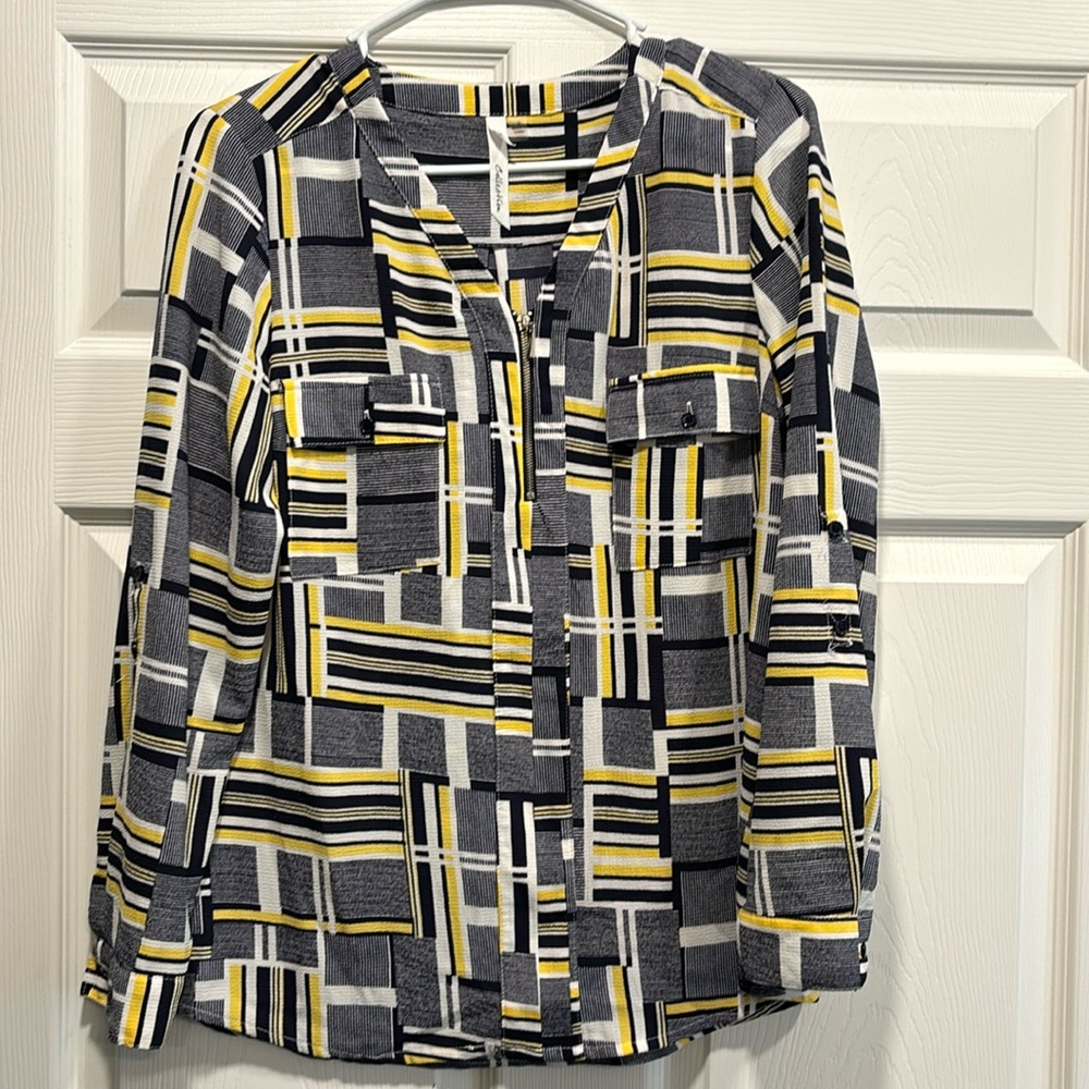 Navy/Yellow Blouse